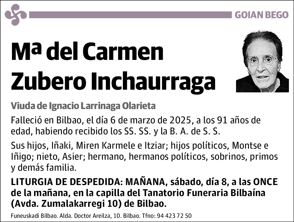 Mªdel Carmen Zubero Inchaurraga