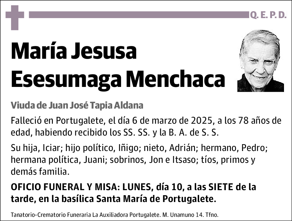 María Jesusa Esesumaga Menchaca