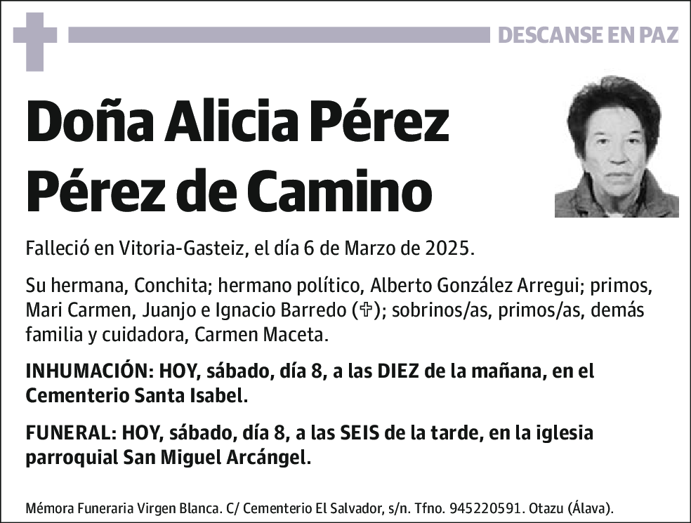 Alicia Pérez Pérez de Camino