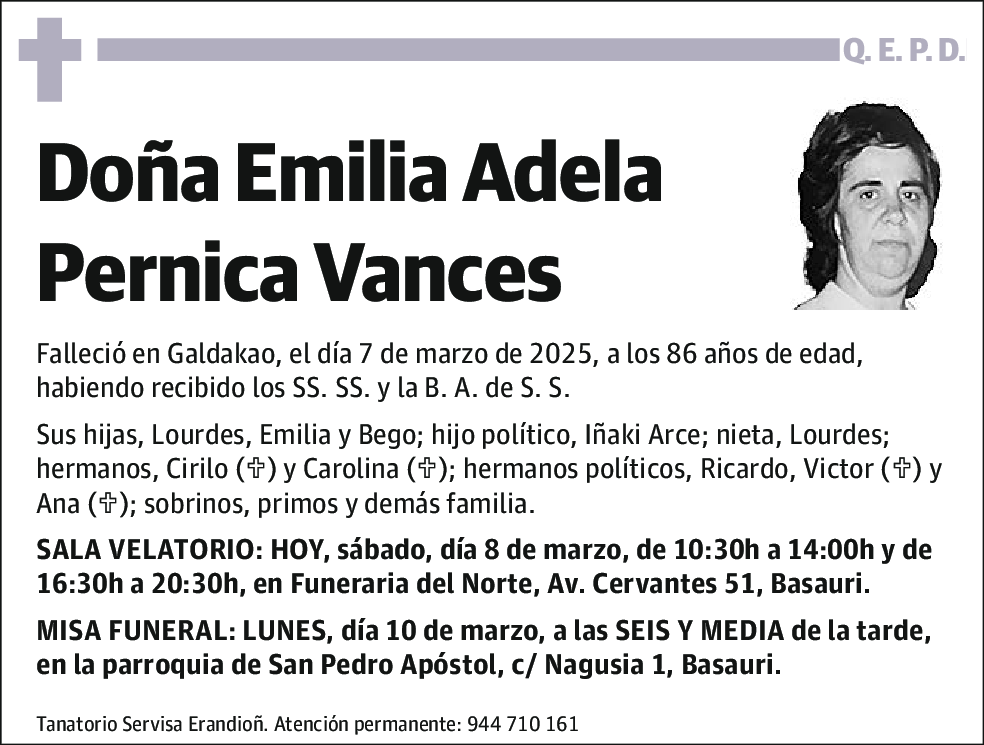 Emilia Adela Pernica Vances