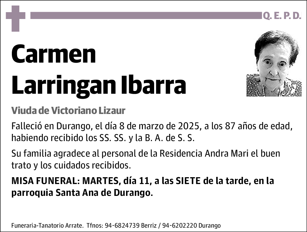 Carmen Larringan Ibarra