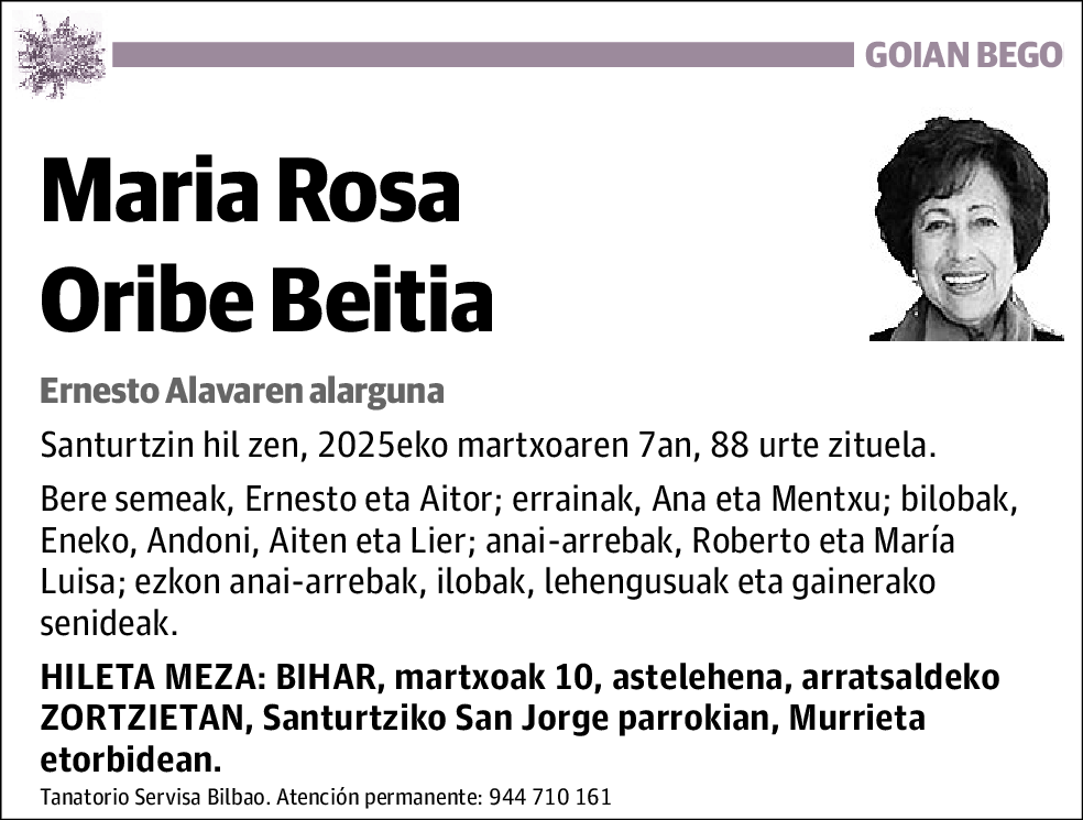 Maria Rosa Oribe Beitia