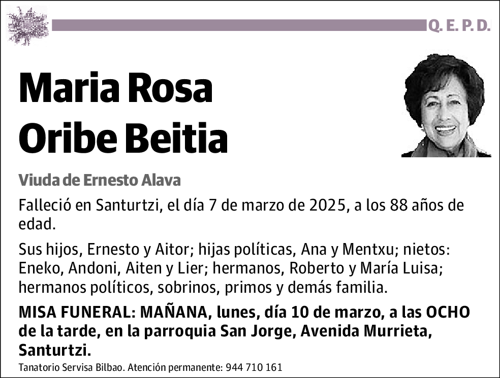 Maria Rosa Oribe Beitia