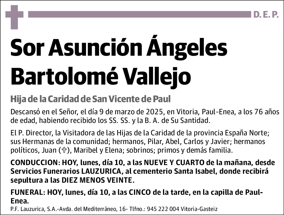 Asunción Ángeles Bartolomé Vallejo