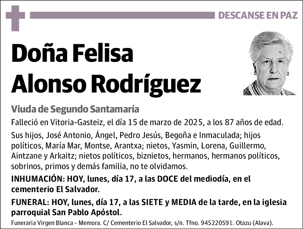Felisa Alonso Rodriguez