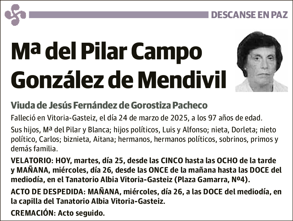 Maria del Pilar Campo Gonzalez de Mendivil