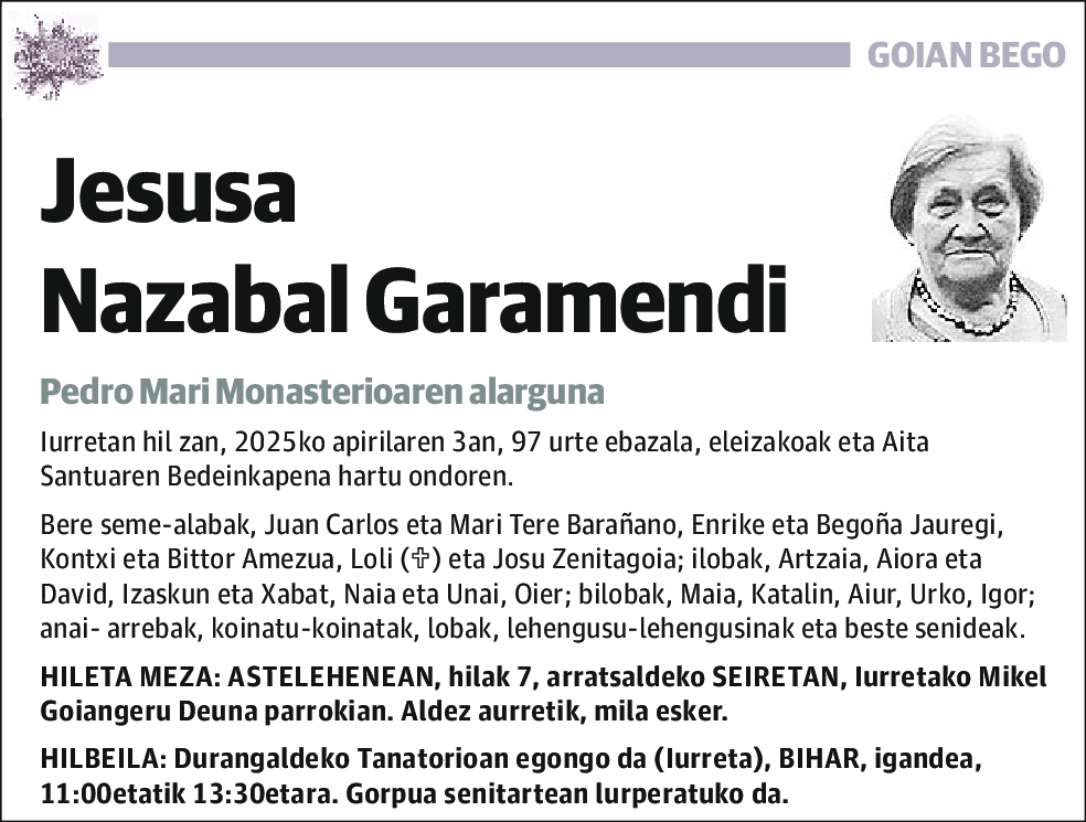 Jesusa Nazabal Garamendi