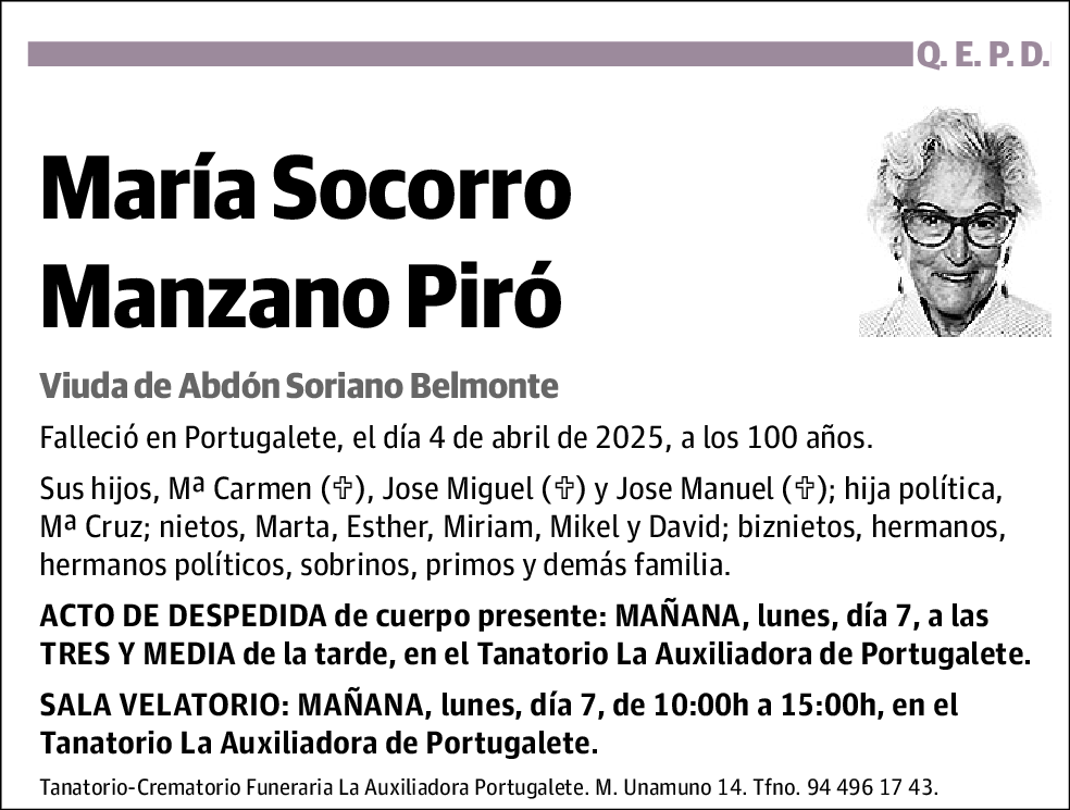 María Socorro Manzano Piró