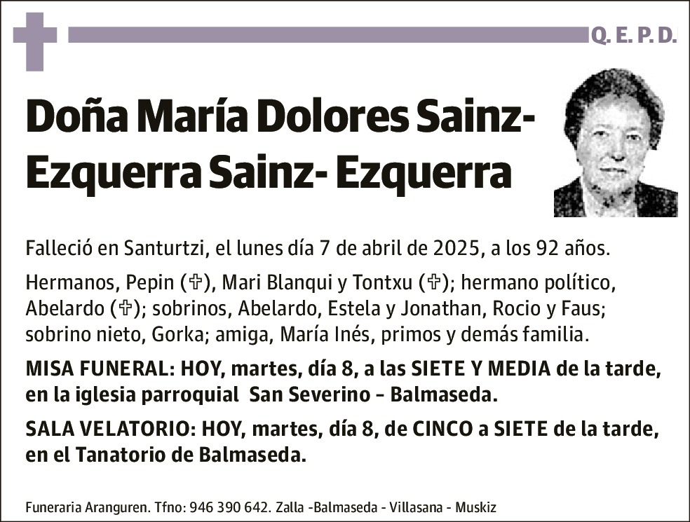 María Dolores Sainz-Ezquerra Sainz-Ezquerra