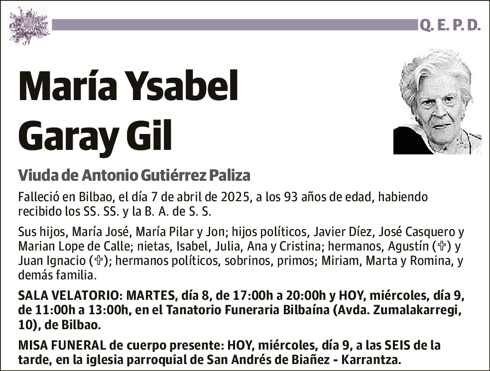 María Ysabel Garay Gil