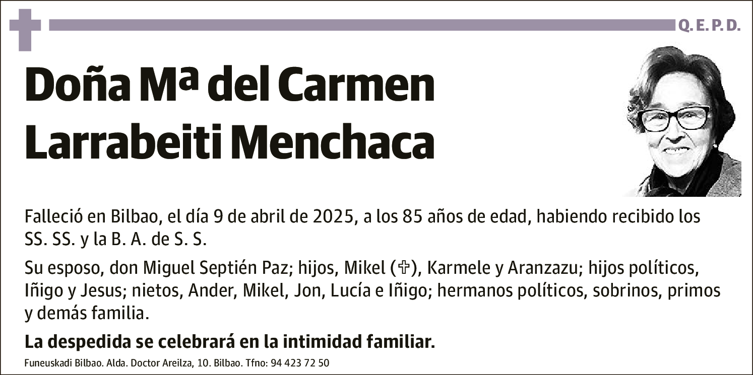 Mª Del Carmen Larrabeiti Menchaca