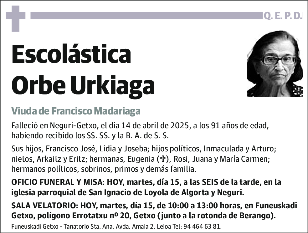 Escolástica Orbe Urkiaga