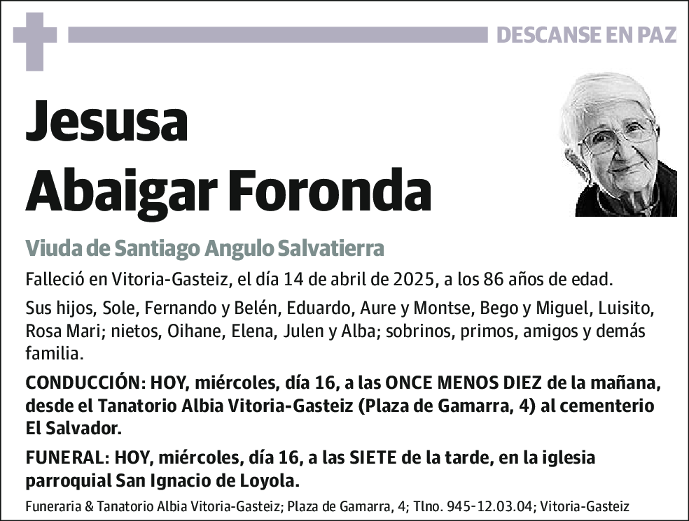Jesusa Abaigar Foronda