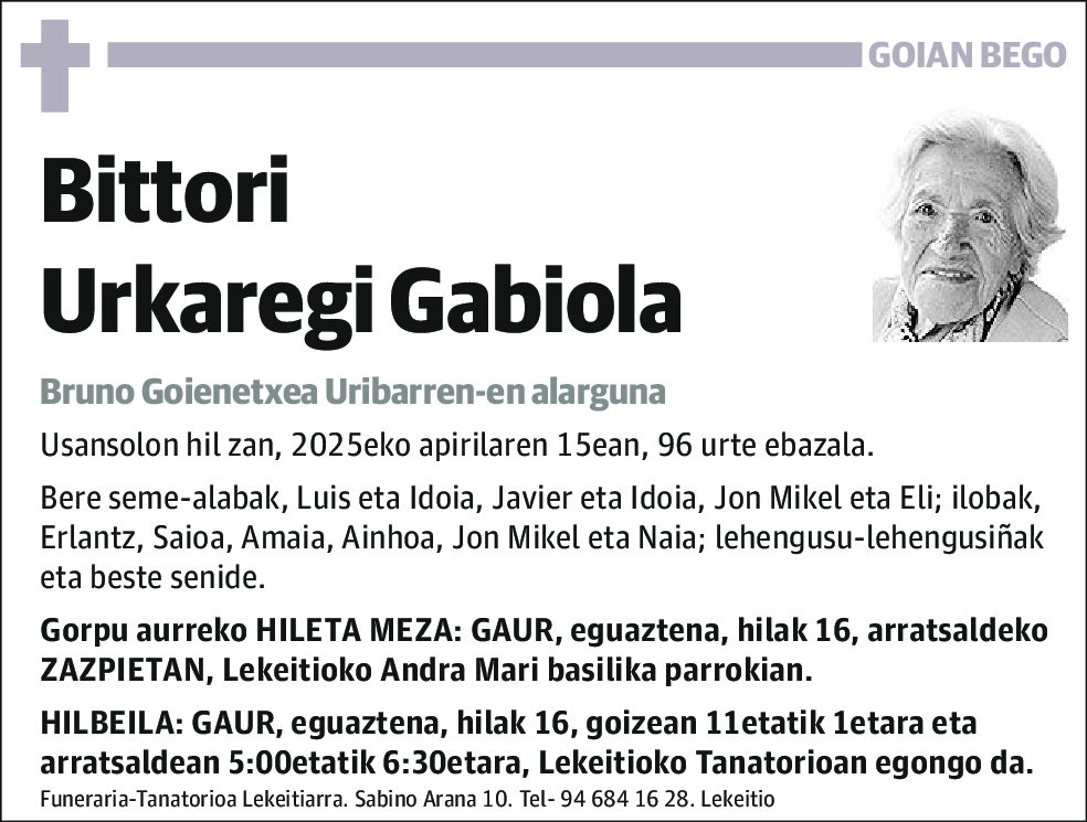 Bittori Urkaregi Gabiola