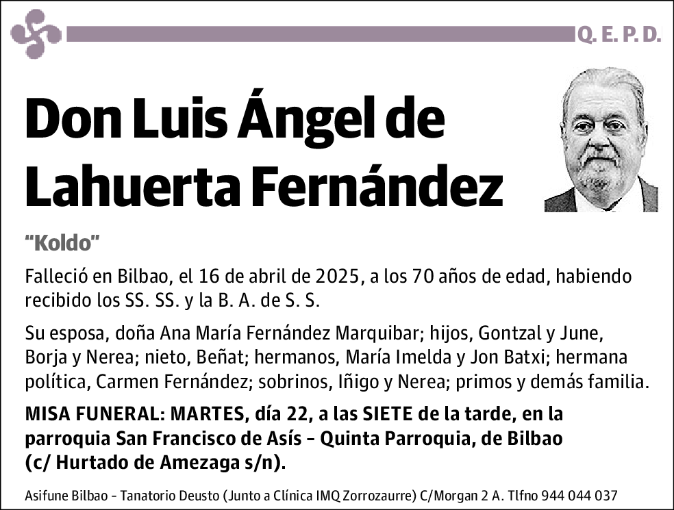 Luis Ángel de Lahuerta Fernández