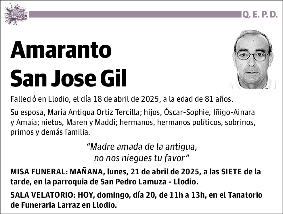 Amaranto San Jose Gil