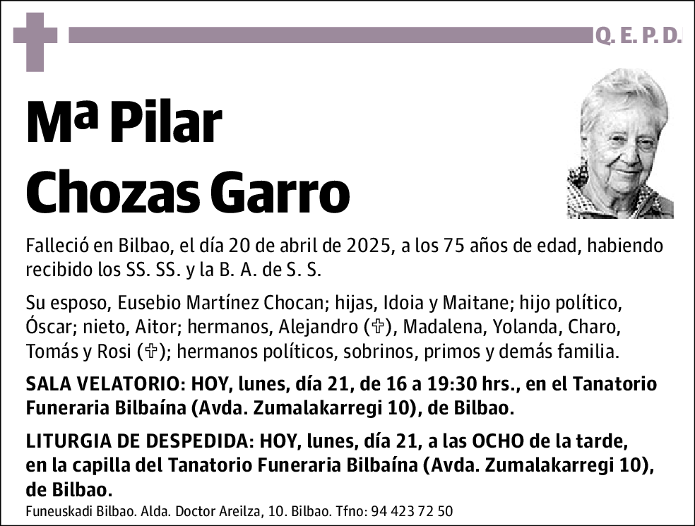 Mª Pilar Chozas Garro