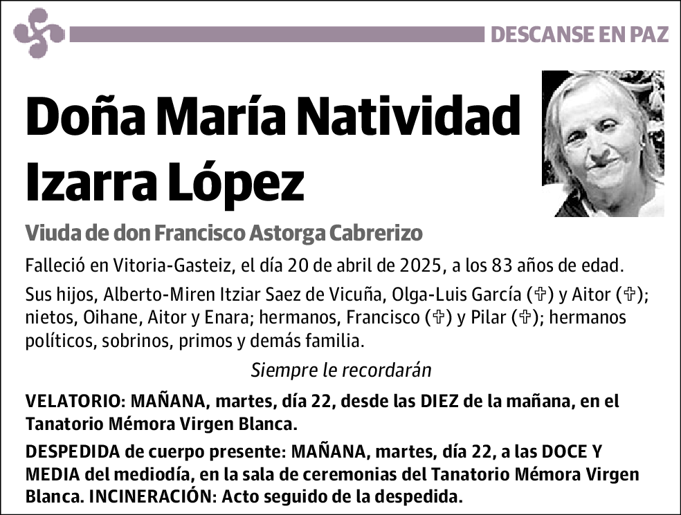 María Natividad Izarra López