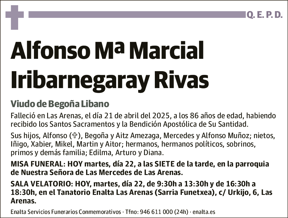 Alfonso Mª Marcial Iribarnegaray Rivas