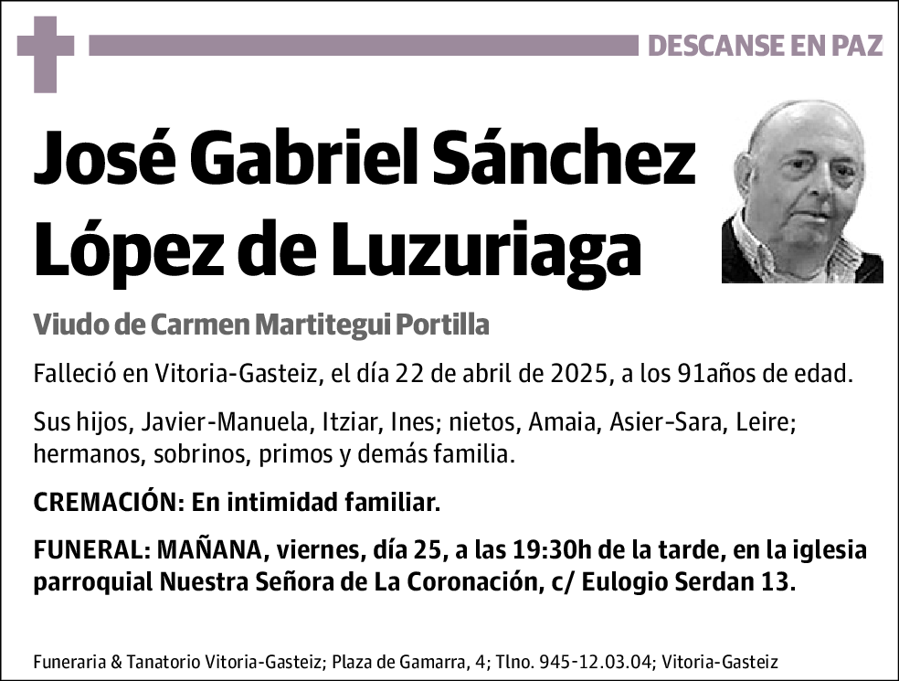 José Gabriel Sánchez López de Luzuriaga