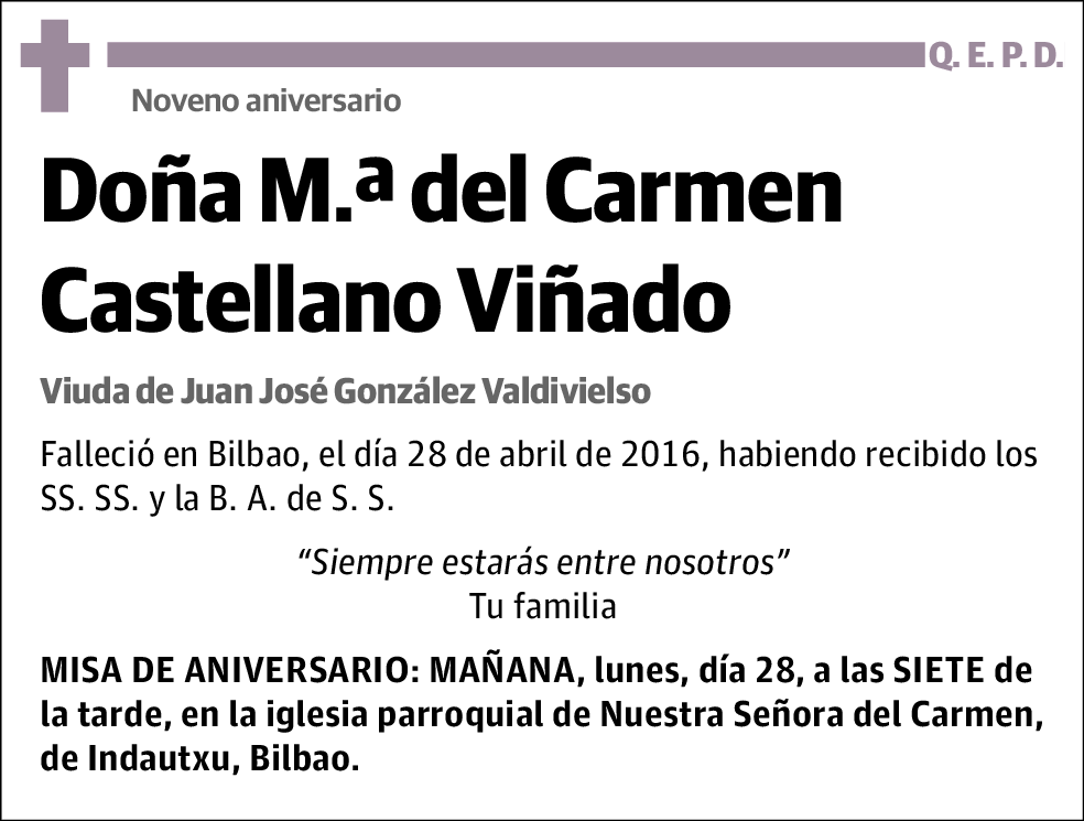 M.ª Del Carmen Castellano Viñado