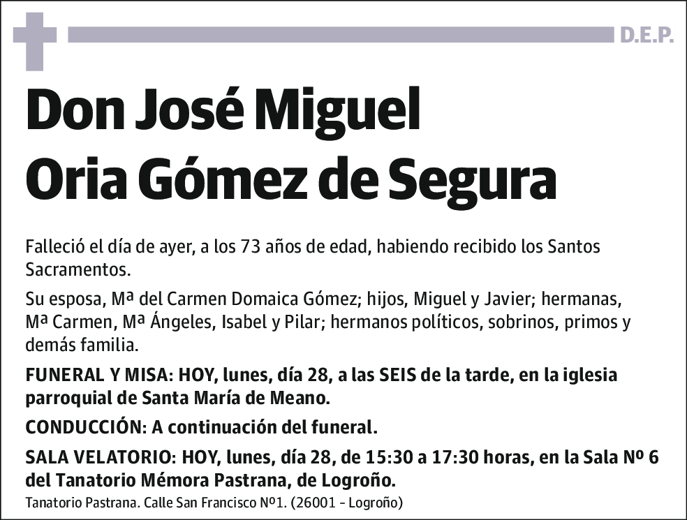 José Miguel Oria Gómez de Segura