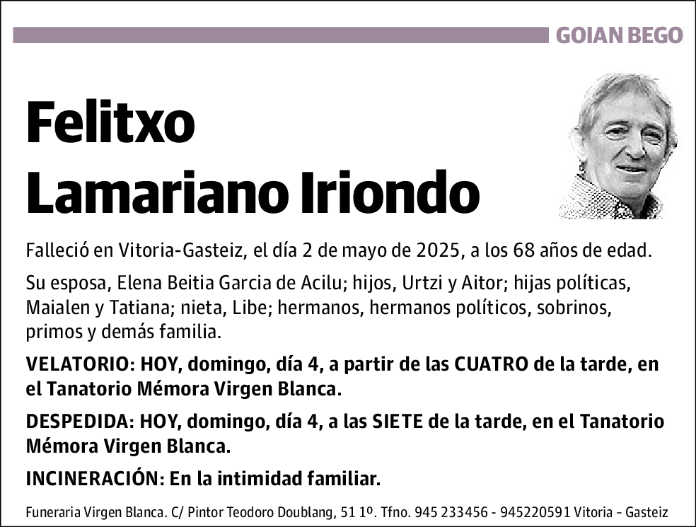 Felitxo Lamariano Iriondo