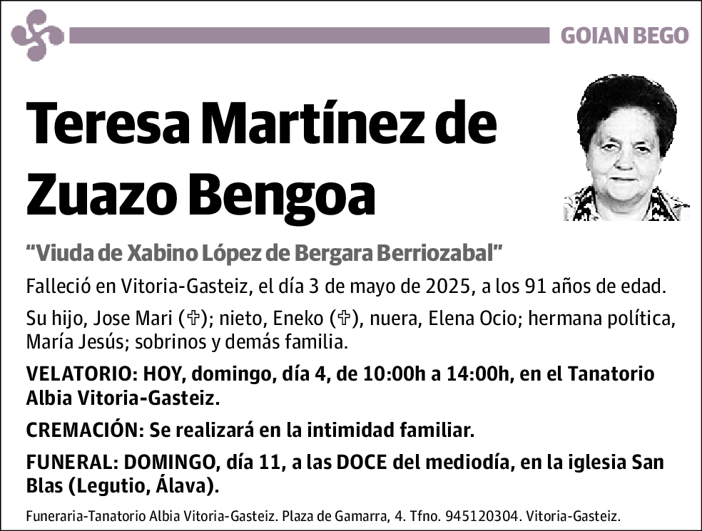Teresa Martínez de Zuazo Bengoa