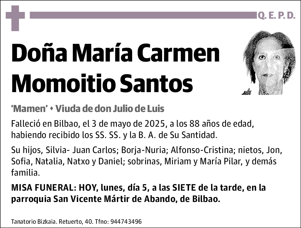 María Carmen Momoitio Santos