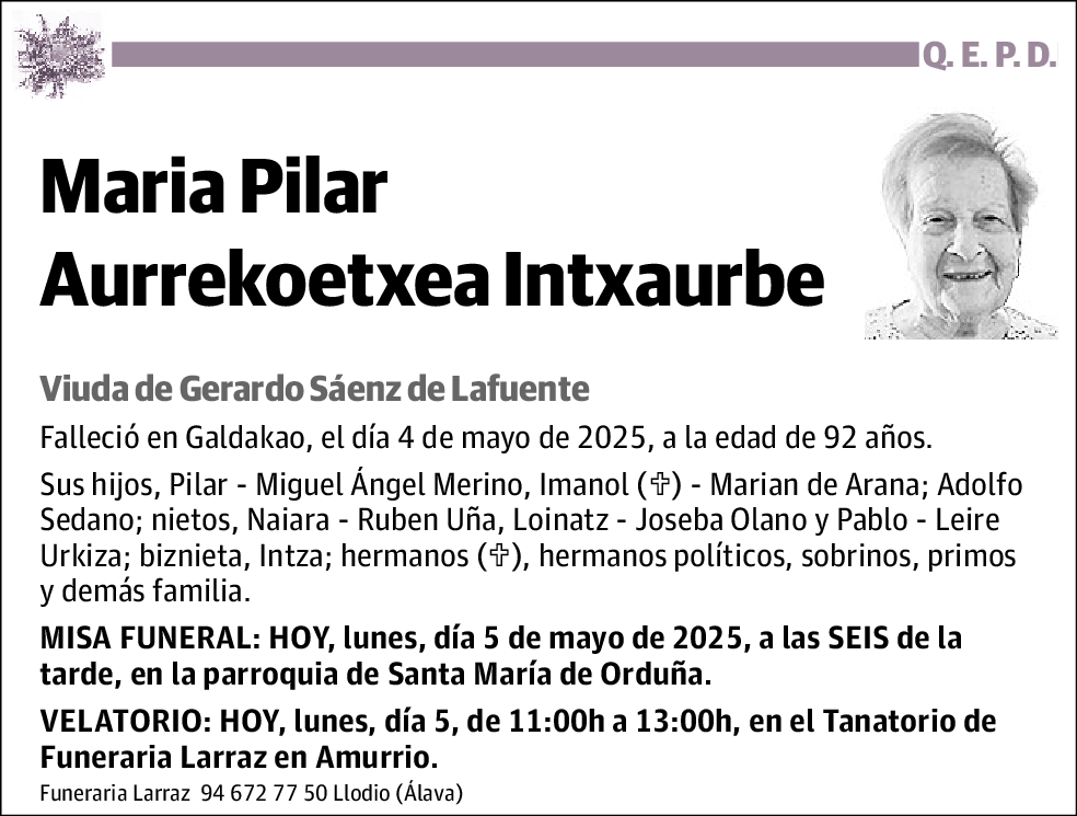 Maria Pilar Aurrekoetxea Intxaurbe