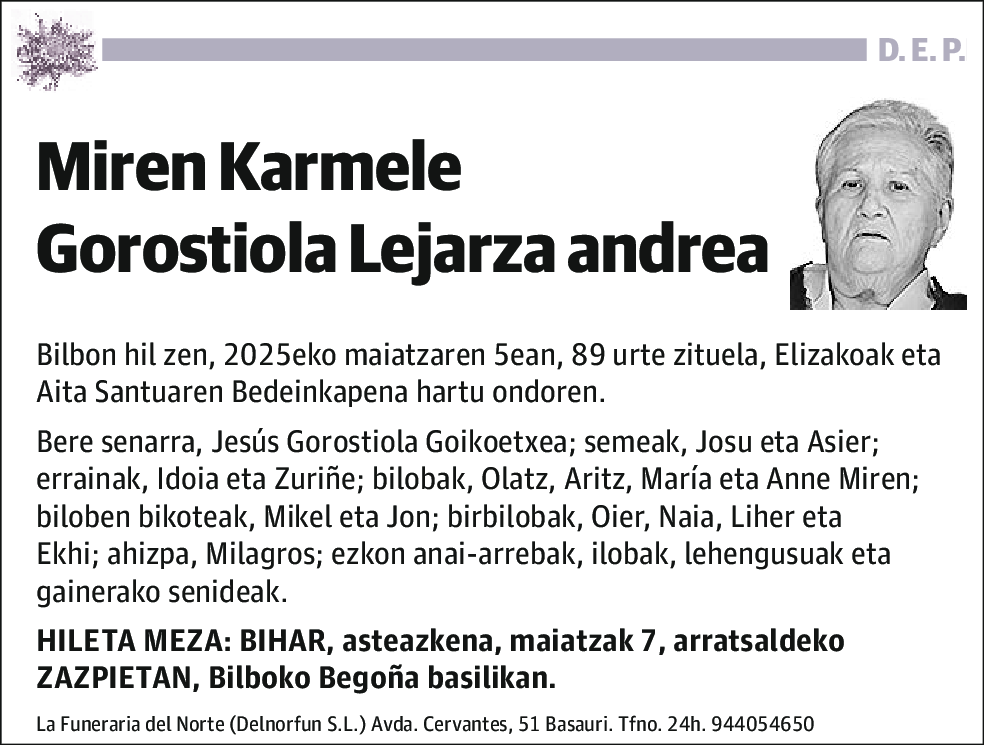Miren Karmele Gorostiola Lejarza