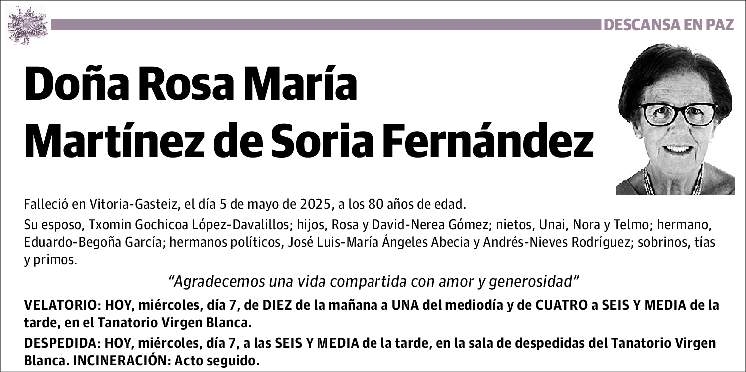 Rosa María Martínez de Soria Fernández
