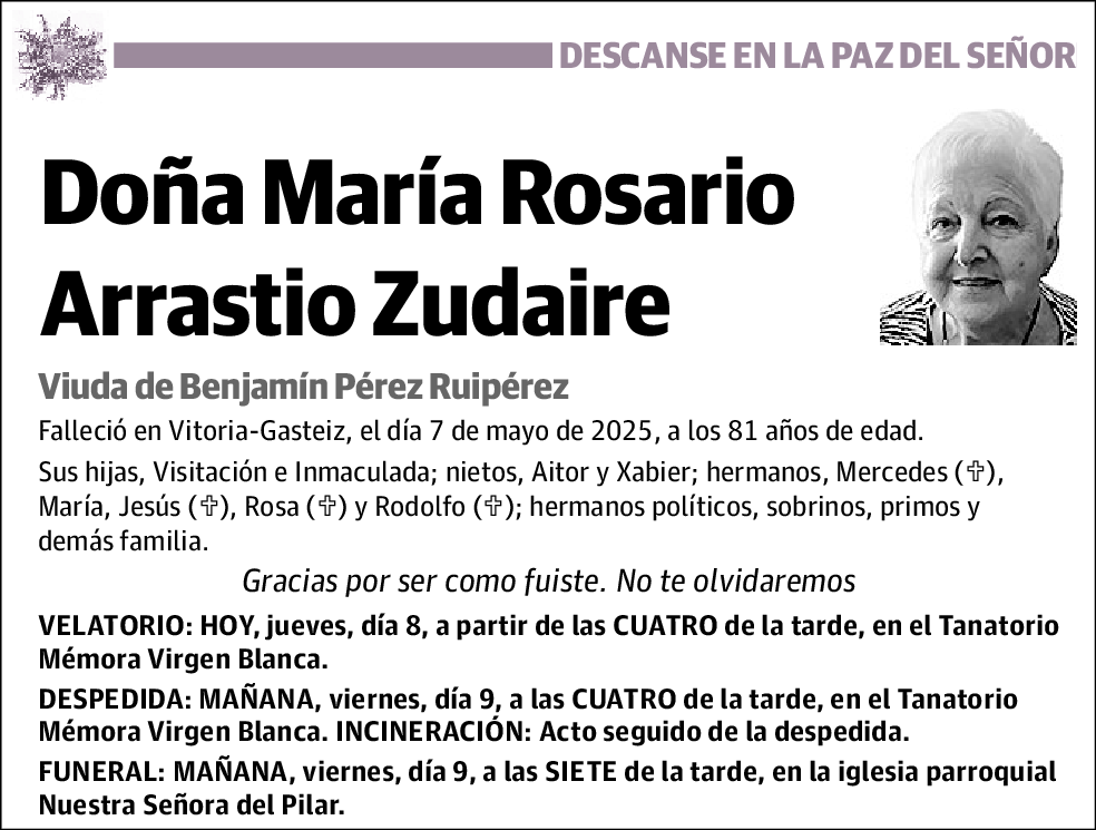 María Rosario Arrastio Zudaire