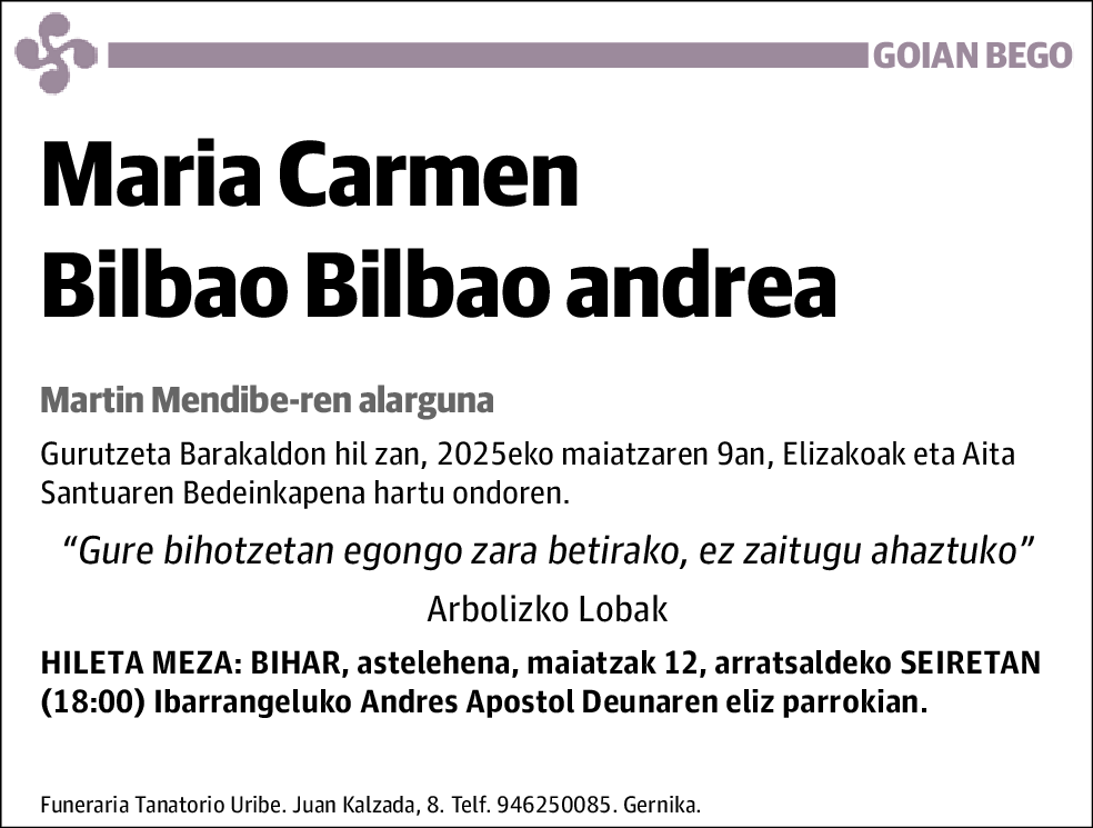Maria Carmen Bilbao Bilbao