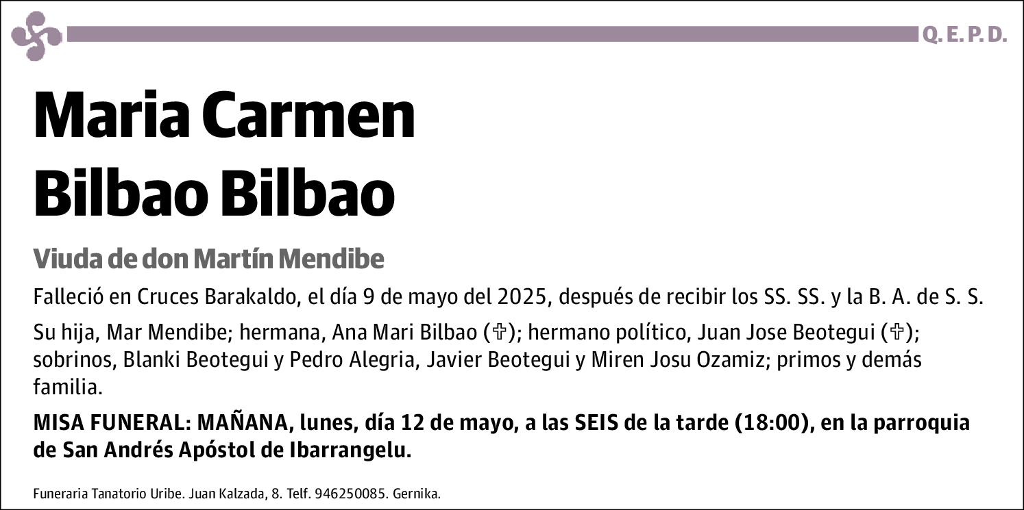 Maria Carmen Bilbao Bilbao