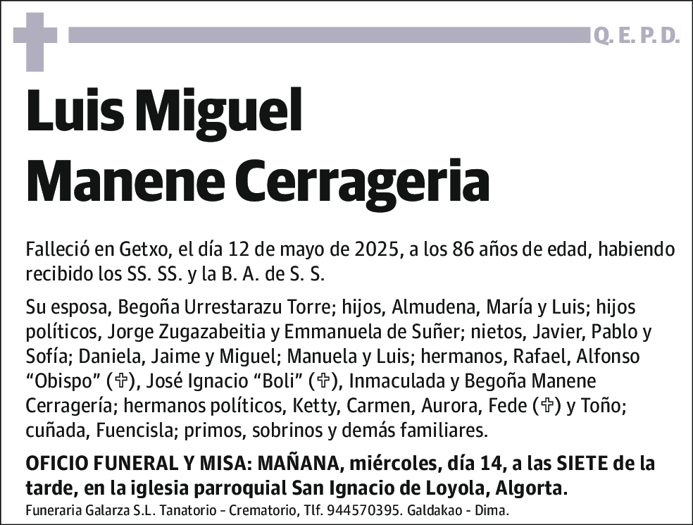 Luis Miguel Manene Cerrageria