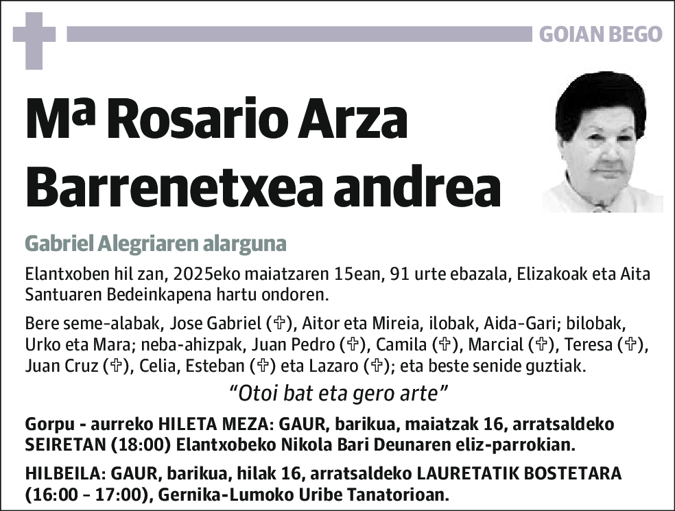 Mªrosario Arza Barrenetxea