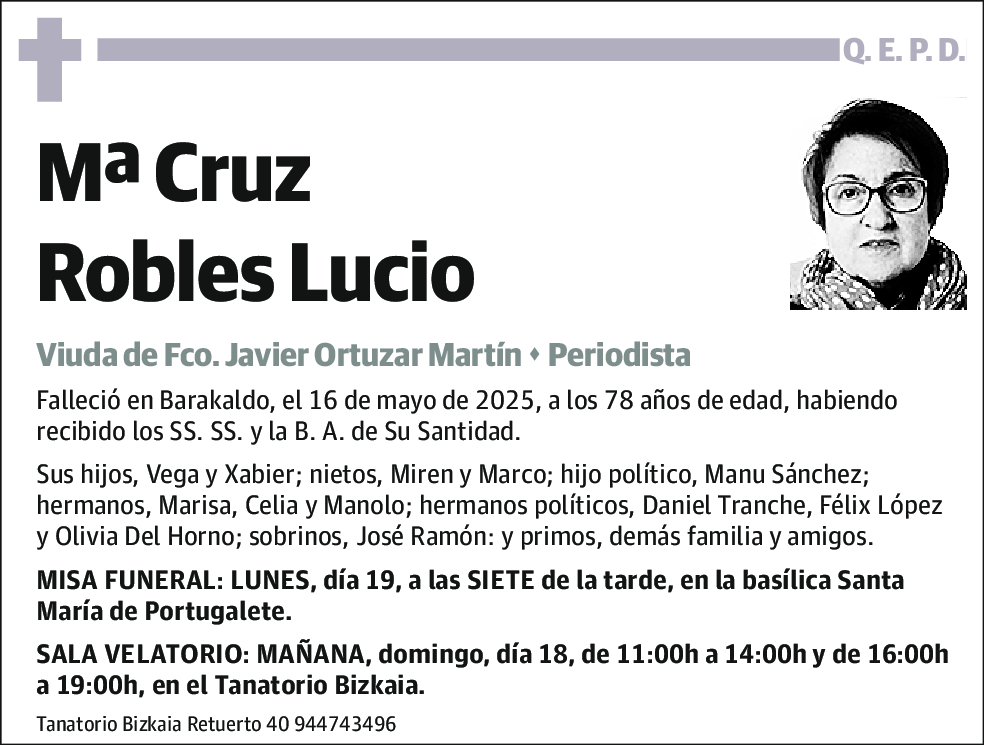 Mª Cruz Robles Lucio