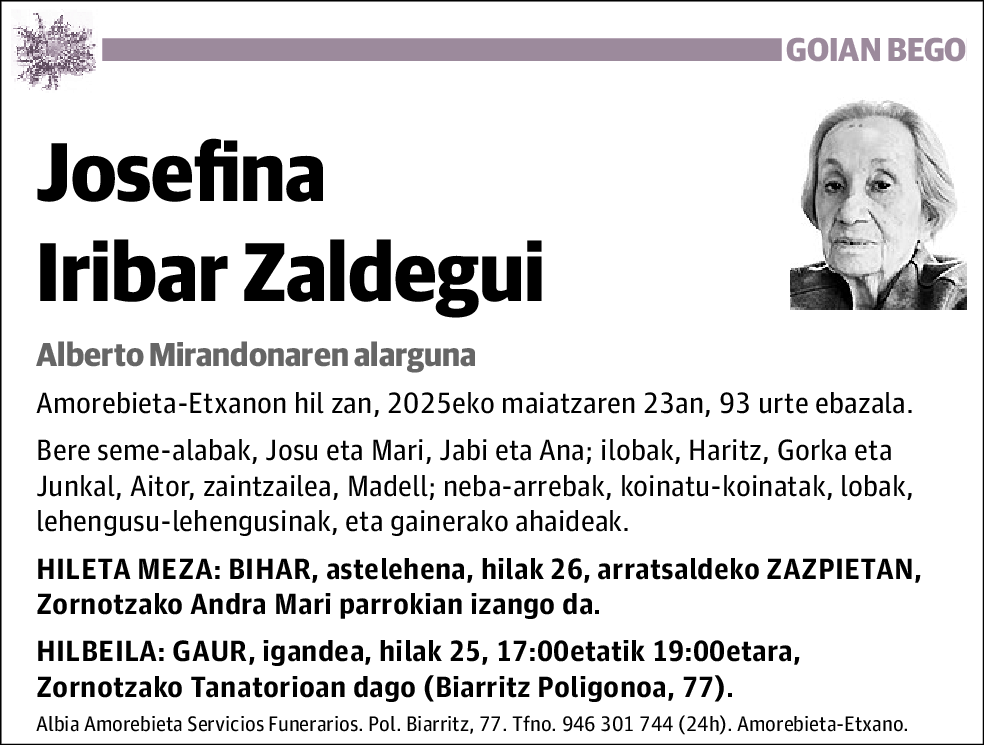 Josefina Iribar Zaldegui