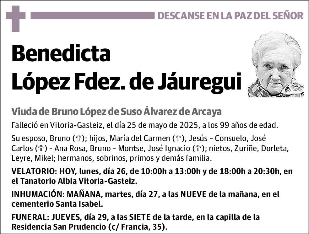 Benedicta López Fdez. de Jáuregui