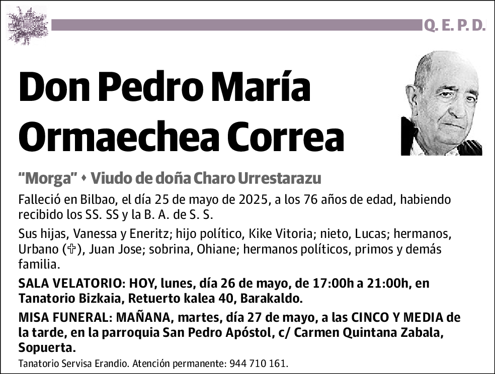 Pedro María Ormaechea Correa