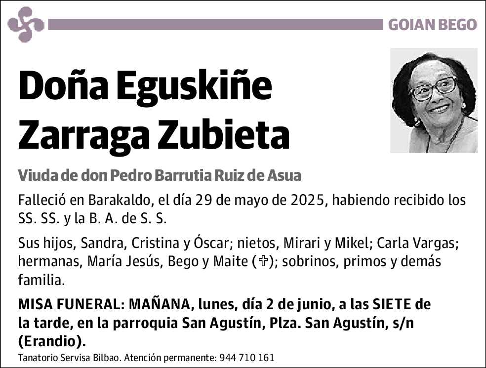 Eguskiñe Zarraga Zubieta