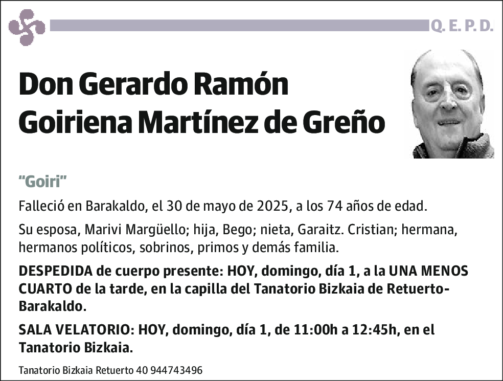 Gerardo Ramón Goiriena Martínez de Greño