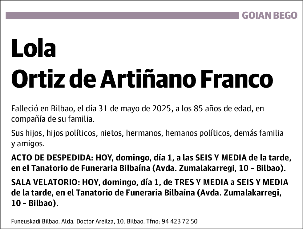 Lola Ortiz de Artiñano Franco