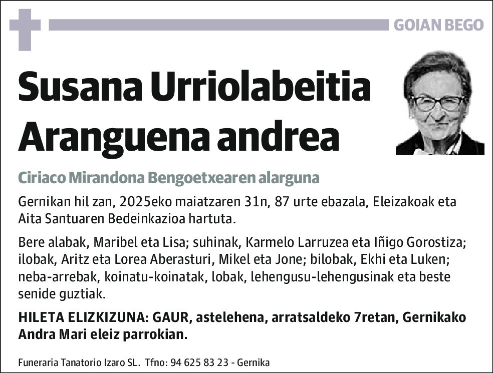 Susana Urriolabeitia Aranguena