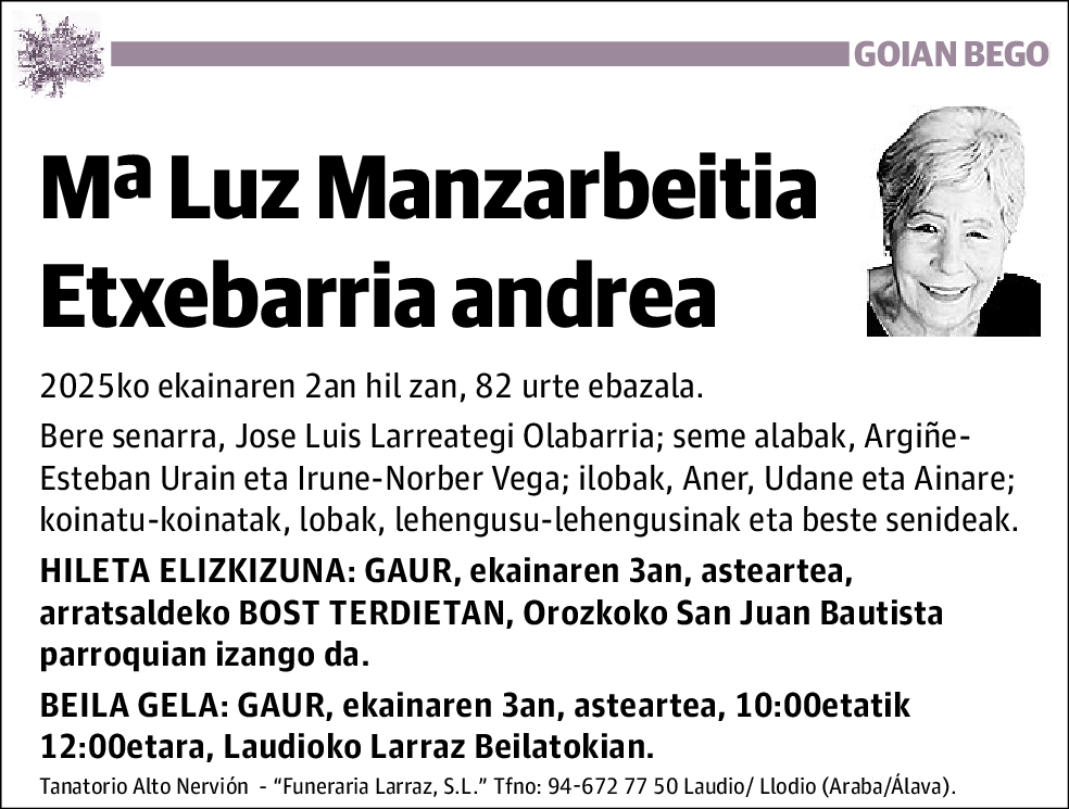 Mª Luz Manzarbeitia Etxebarria
