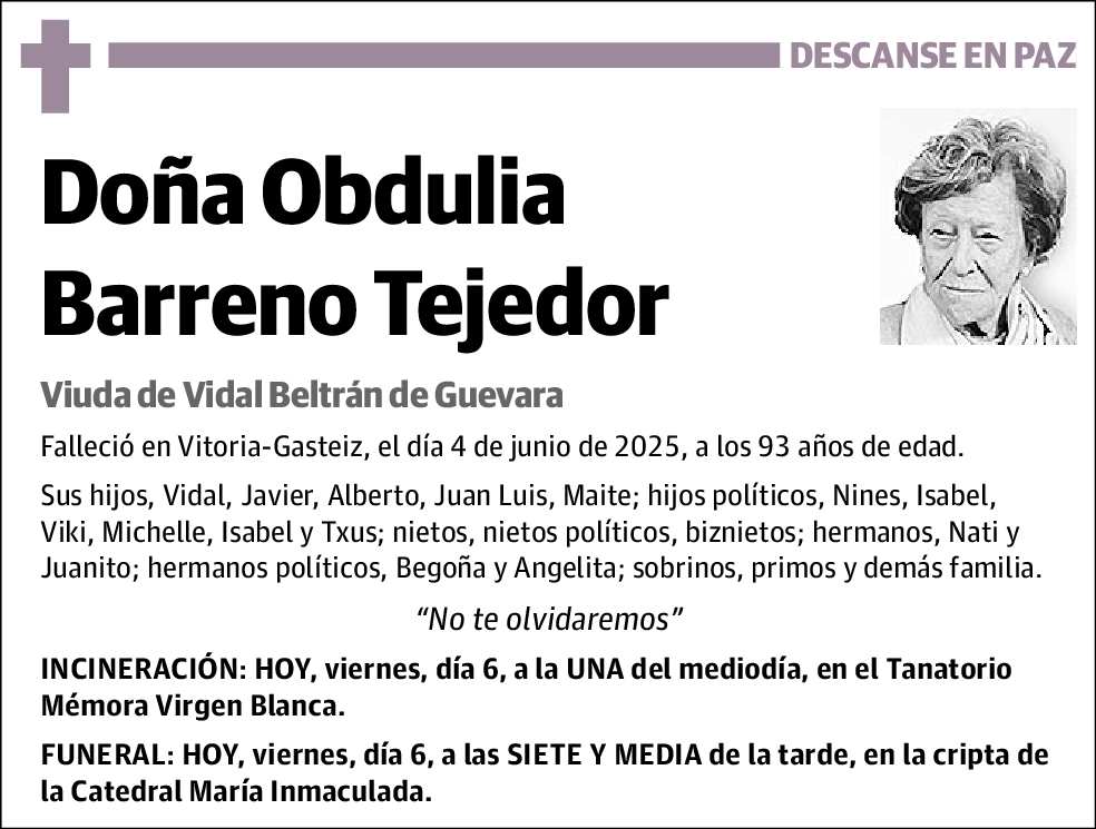 Obdulia Barreno Tejedor