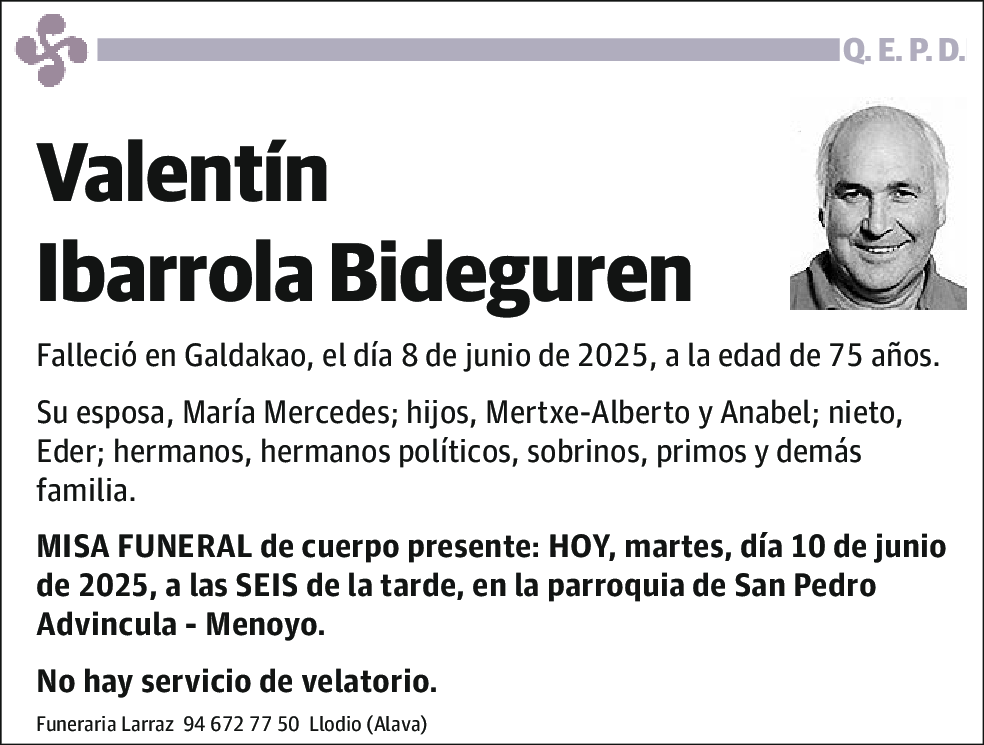 Valentín Ibarrola Bideguren