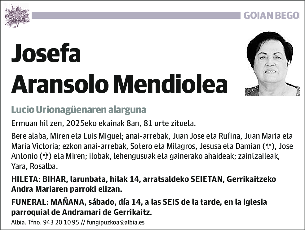Josefa Aransolo Mendiolea