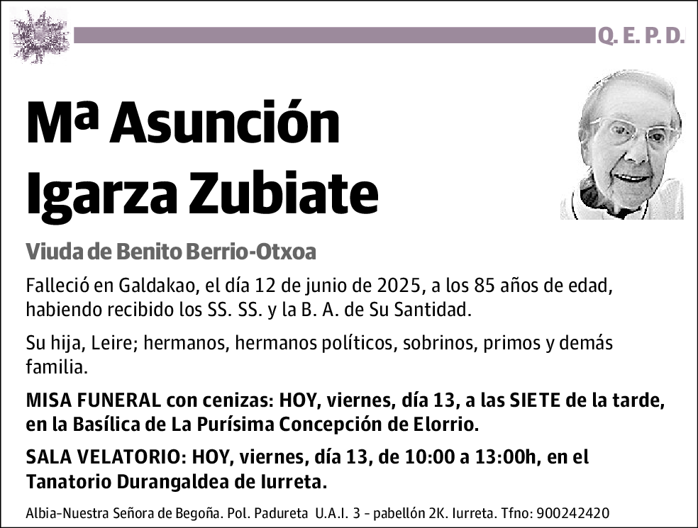 Mª Asunción Igarza Zubiate